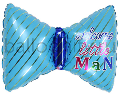 Шар (29''/74 см) Фигура, Бантик для мальчика, Голубой, 1 шт.