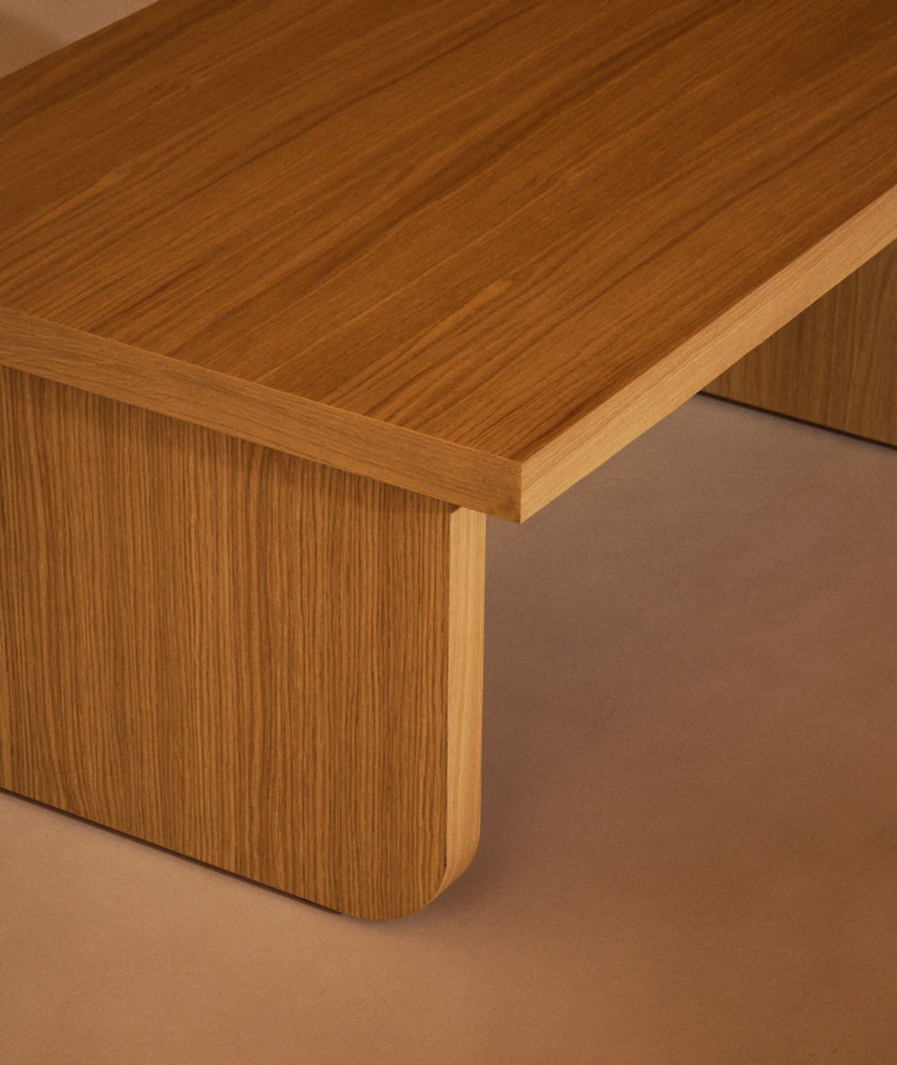 Oaq Журнальный столик из дубового шпона с натуральной отделкой 82 x 60 см