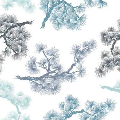 Ветка сосны, лес, нежная пастель