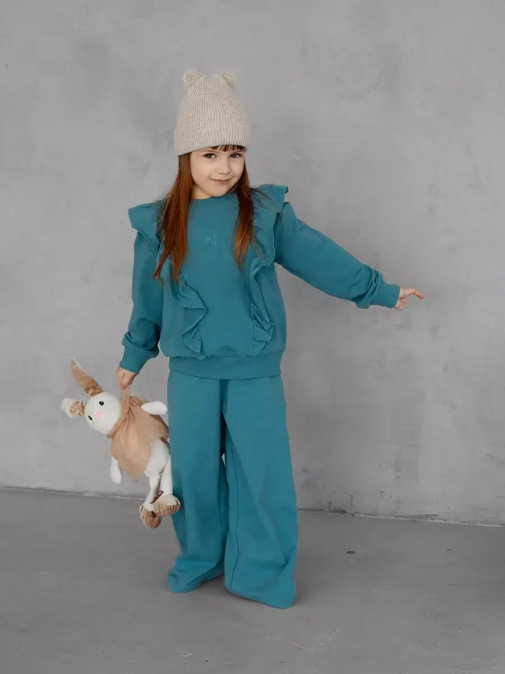 Костюм для девочки с брюками-палаццо на осень