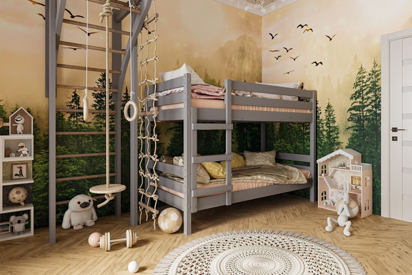 Джуниор Кровать МАССИВ В ЦВЕТАХ : АНТРАЦИТ, САПФИРОВЫЙ , ОРЕХ ТЕМНЫЙ, БЕЛЫЙ АНТИЧНЫЙ , ОРЕХ