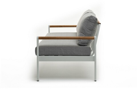 Диван из алюминия Joygarden МАЯ 2-х местный, White Matte (белый матовый), светло-серый