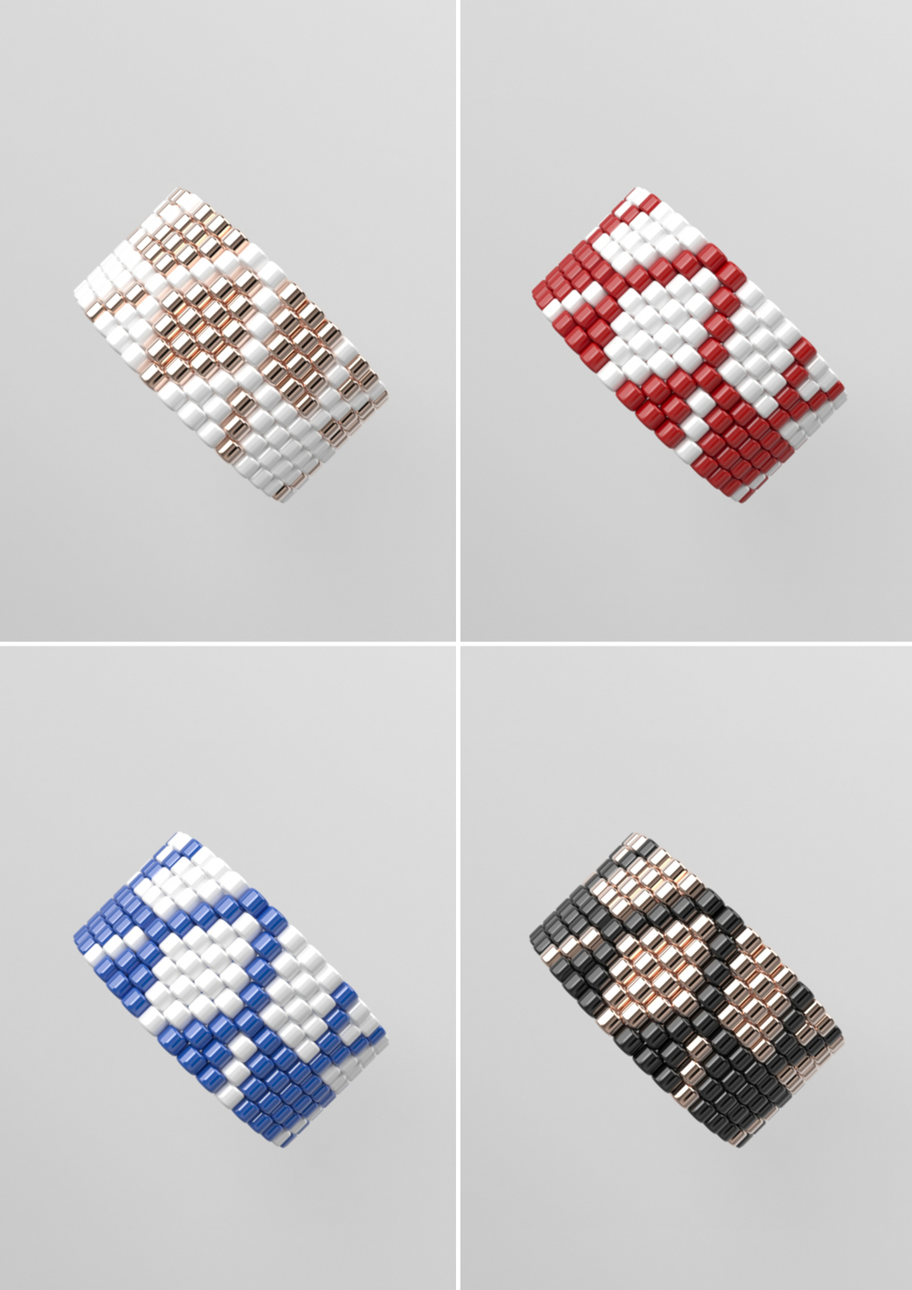 Схема кольца из бисера, узор PEYOTE, мозаичное плетение, четный счет, узор пейот из Miyuki Delica 11/0, файл PDF, RING_451