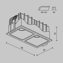 Встраиваемый светильник Альфа / Alfa LED 20 Вт 3000 К 50° Technical dl043-02-10w3k-sq-b-1