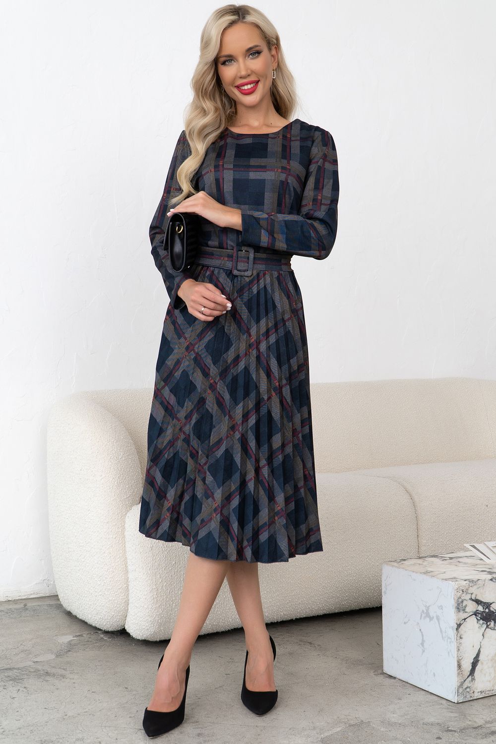 Платье Сильвия (графит/марсала) Р11-1086/19 Nikol