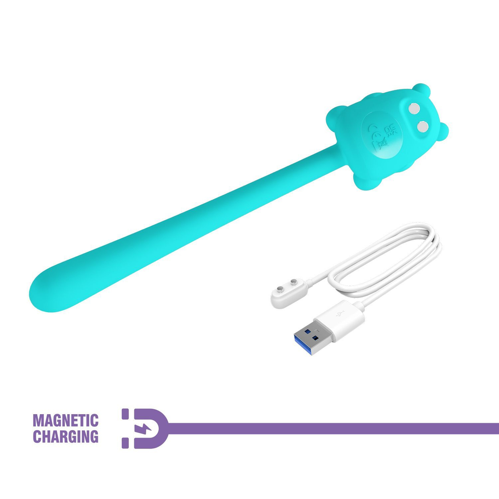 Аквамариновый универсальный гибкий вибратор - 13,3 см. (Цвет: аквамариновый)