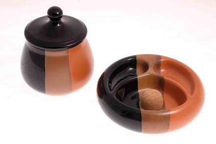 Набор из банки для табака и пепельницы Lubinski, керамика