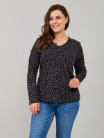 Лонгслив ЛНкл-080/черный-белыйгорох