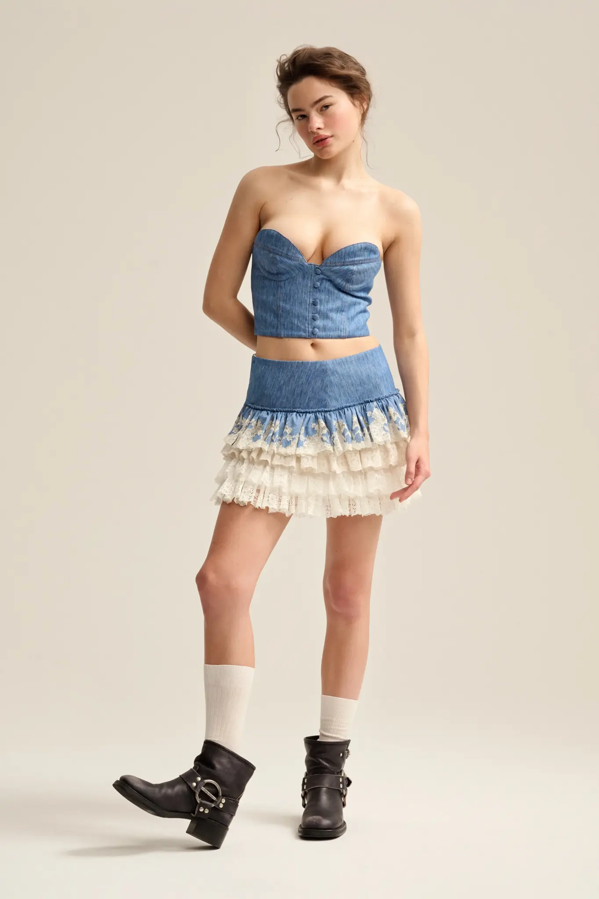 Топ-бюстье из денима