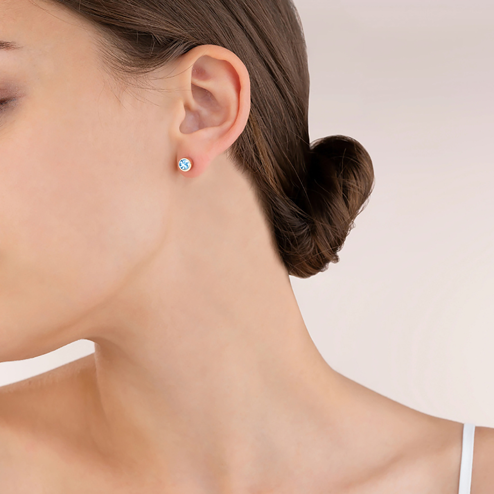 Серьги Light Blue-Gold Coeur de Lion