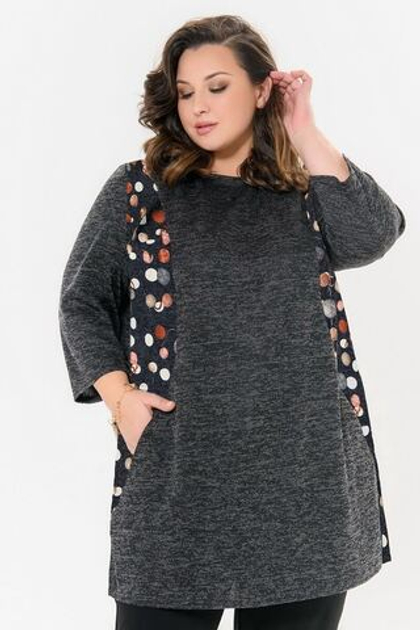 Комбинированная туника из джерси-меланж Праздник