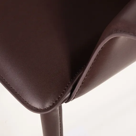 Полубарный стул Gio, коричневая кожа