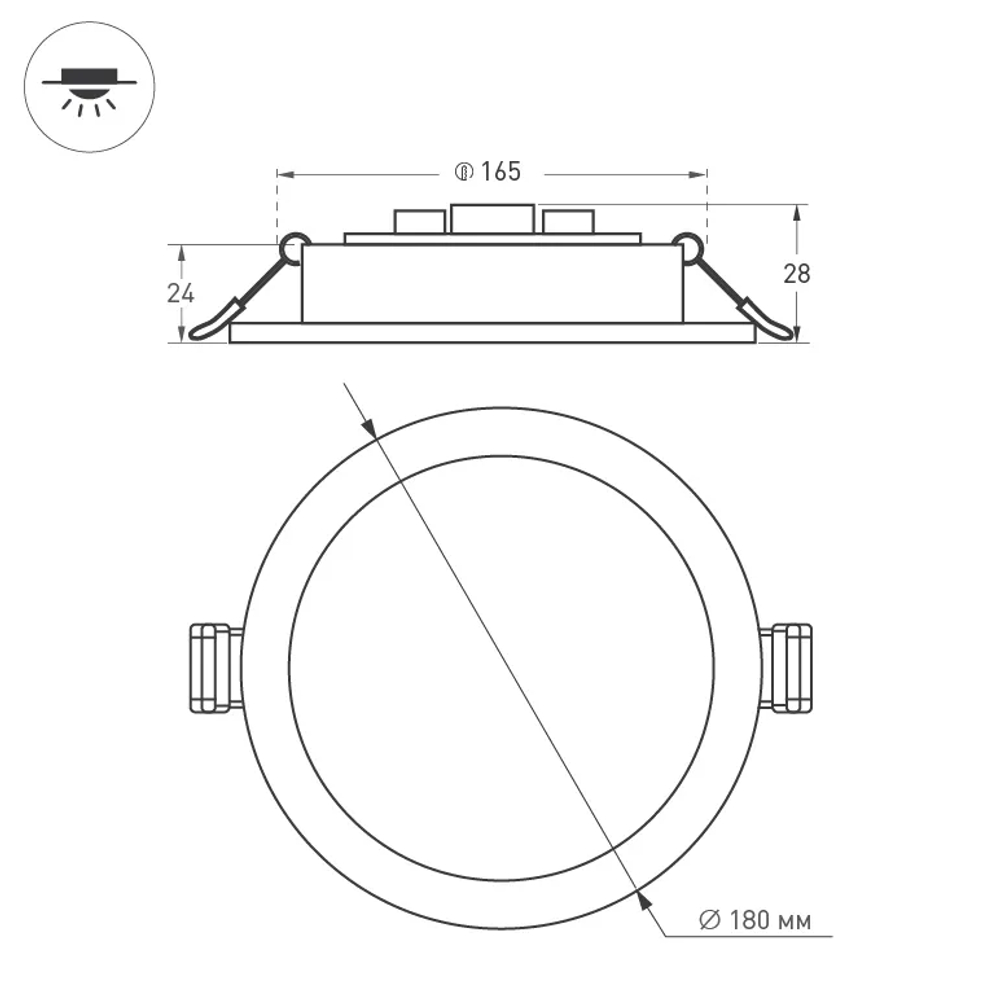 Светильник DL-BL180-18W Warm White (Arlight, IP40 Металл, 3 года) 021441