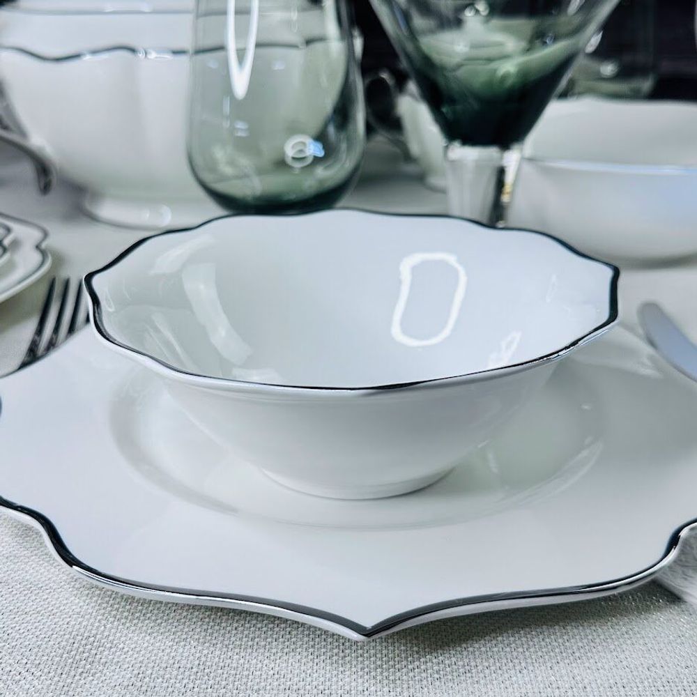 Lenardi 205-595 Набор из 6 салатников 18см MAGNOLIA SILVER в под.уп.(х6)Фарфор