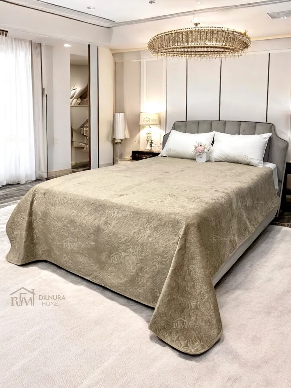 Покрывало 220х240 стеганое для кровати и дивана