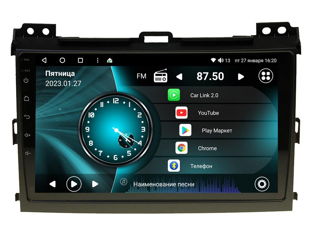 Магнитола для Toyota Land Cruiser Prado 120, Lexus GX470 (экран климата внизу) - Vaycar VA77-0456 на Android 13, 8-ядер, 4G SIM-слот