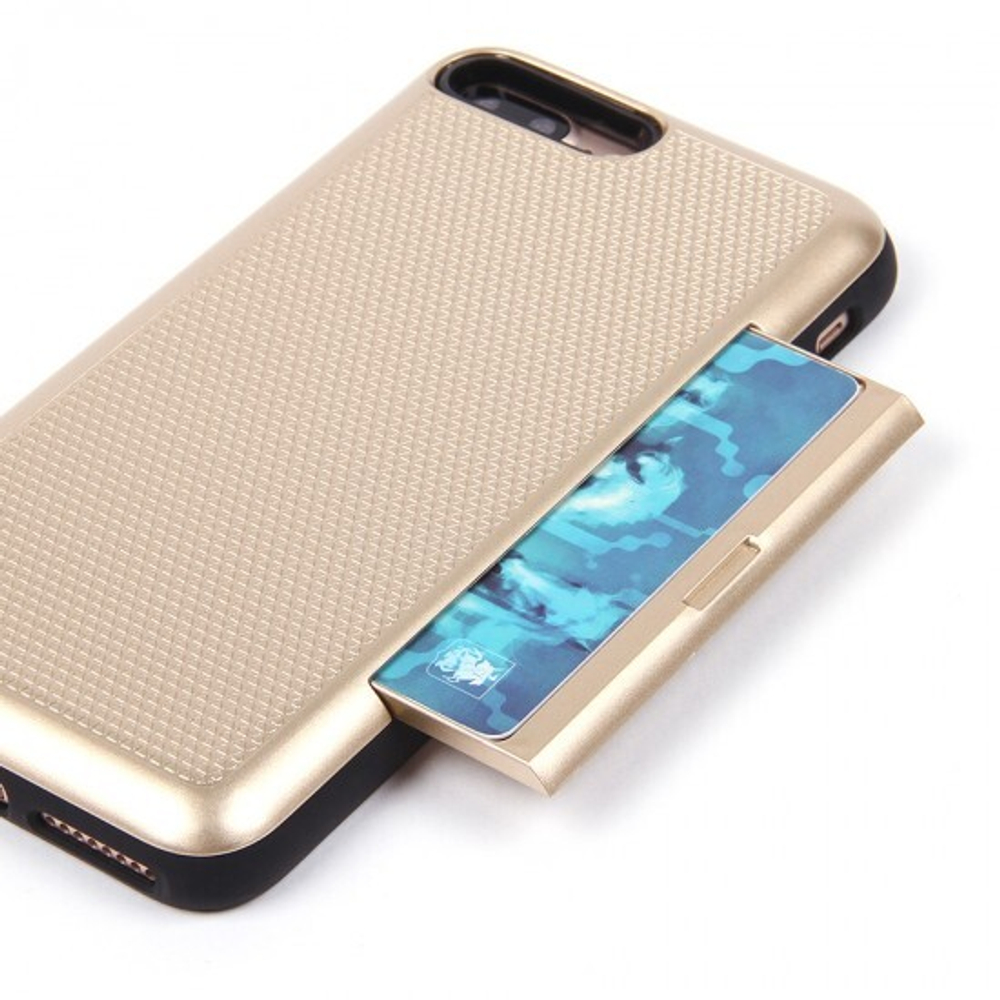 Чехол с вырезами под пластиковые карты для iPhone 7 Plus, 009465 Черный