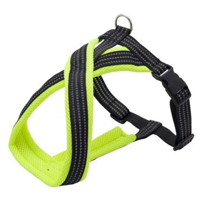 Шлейка нейлон х-образная с мягкой подкладкой, зеленая (размер(25мм х 50см х 60/70см))