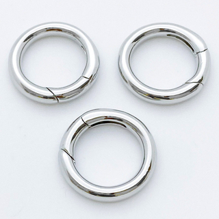 Замок-кольцо, цвет серебро (родий), диаметр 18 мм, цена за 1 шт