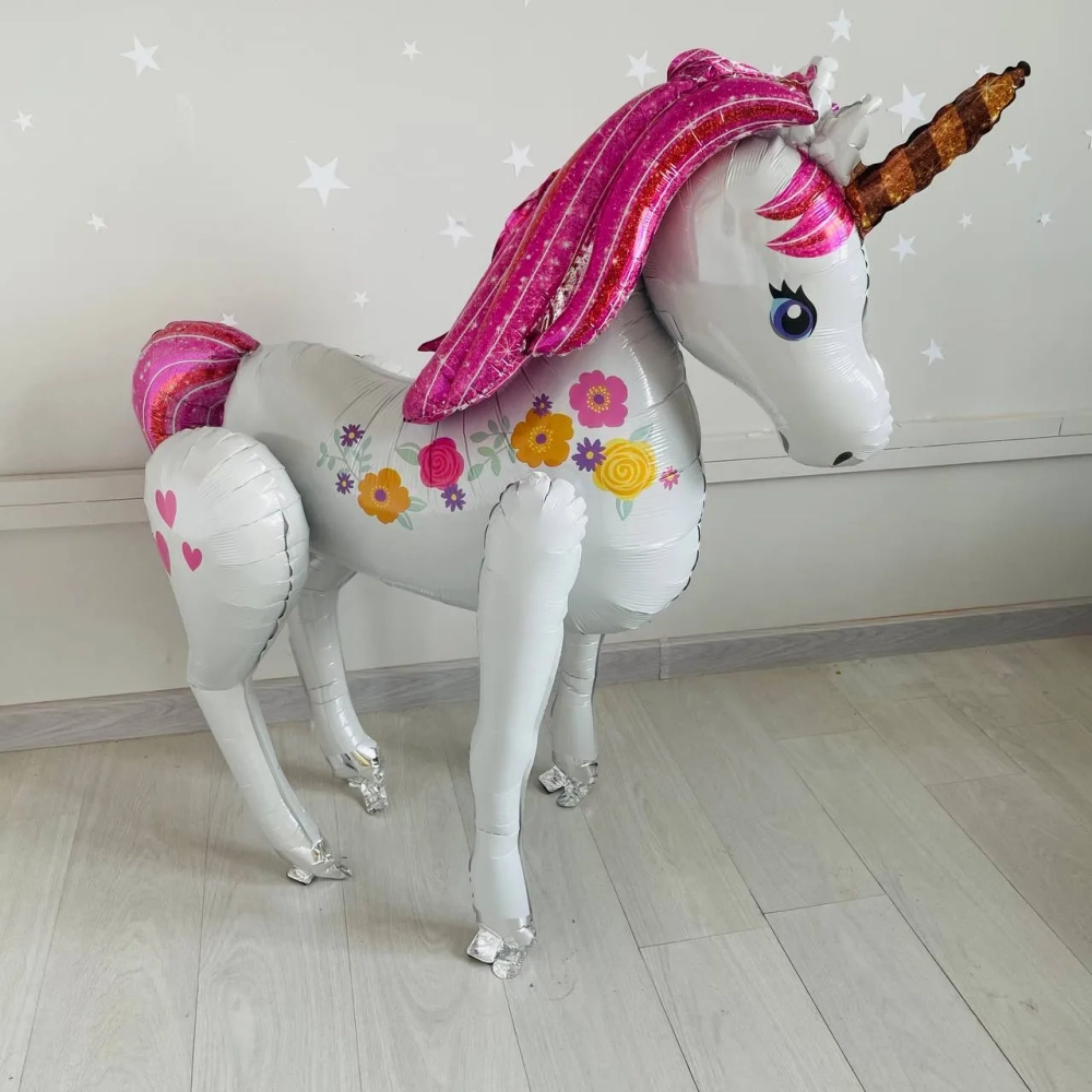 Фольгированный шар-фигура стоячая «Нежный единорог» AIR, 117 см