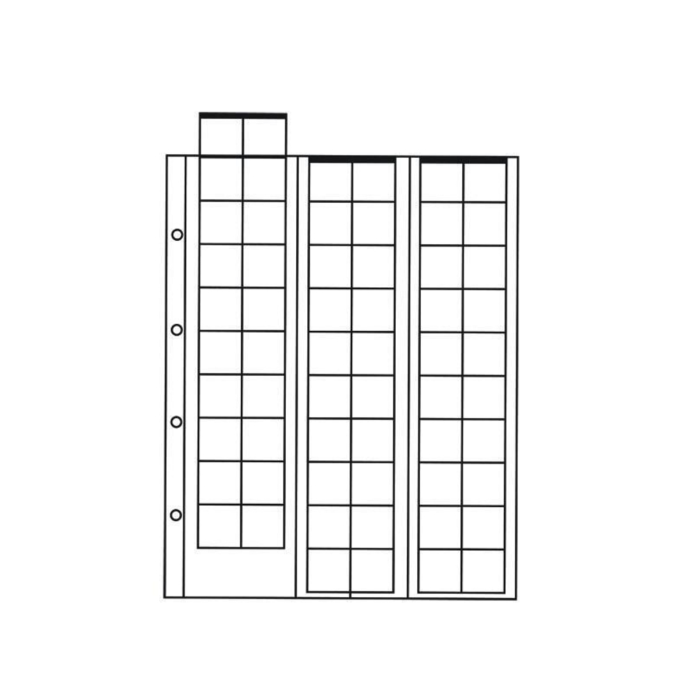 Лист для монет на 60 ячеек (21*22). OPTIMA 200*250. Скользящий