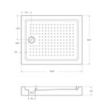 Поддон акриловый 100х80 Cezares TRAY-A-AH-100/80-15-W с сифоном