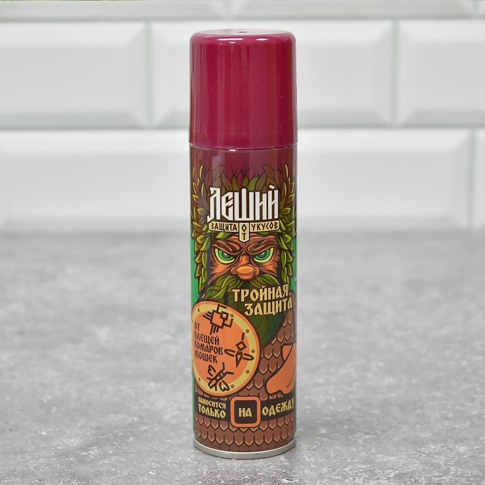 Аэрозоль 150мл "Леший. Тройная защита" от клещей, комаров, мошек