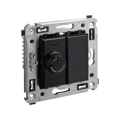 Диммер поворотный в стену, "Avanti", "Черный квадрат"