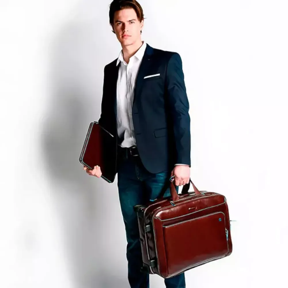 Сумка дорожная Piquadro Blue Square коричневая кожа (BV2960B2/MO) 8