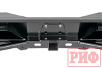 Бампер силовой задний Toyota Land Cruiser 76 2007+ с квадратом под фаркоп и фонарями РИФ