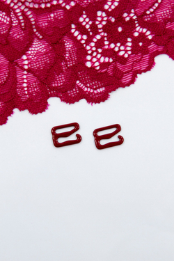 Кольцо, регулятор, крючок для бюстгальтера бордовый 1 см