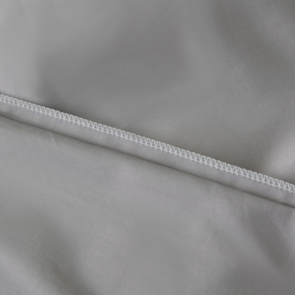 Комплект постельного белья Однотонный Сатин Премиум широкий кант на резинке OCPKR028