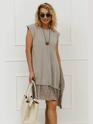 Платье с воланами буквы, серый