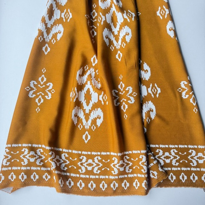 Вискоза (штапель) Горчичный орнамент Вензель