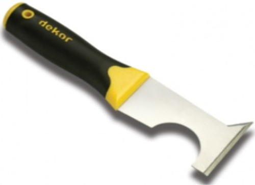 Шпатель скребок 65х90х220 мм многофункциональный стальной с пластиковой ручкой Dekor 255