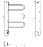 Полотенцесушитель электрический Vincea VTD-1R2CGE 44х80, графит, таймер, , шт