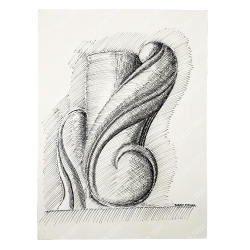 Штайнер Роберт (Robert Steiner). Начало. Графическая серия Экос. Штемпельная бумага, перо. Австрия,