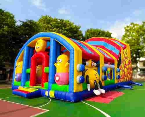 Коммерческий надувной батут «Смайлики» с крышей, размер 12*7,5*7 м