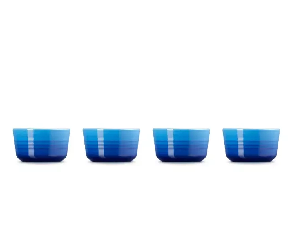 Le Creuset - Набор из 4 форм для выпечки 100мл лазурный / артикул   79109102200000  / GTIN 843251177998