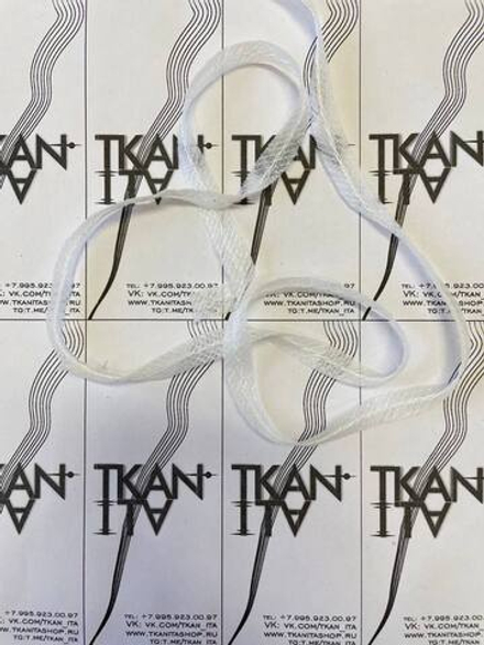 Лента нитепрошивная клеевая по косой с нитью (100%полиэстер, Белый, 10)