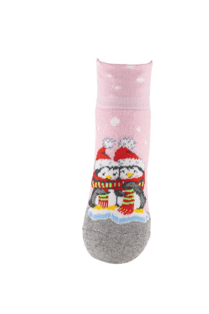 С419 Светло-серый меланж/светло-розовый носки для детей