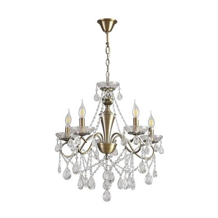 8346/5 CLASSI LN26 089 бронза/прозрачный, металл/хрусталь Люстра потолочная E14 5*40W 220V LUINA