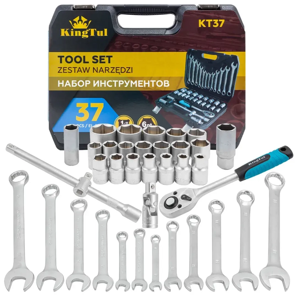 Набор инструментов 37пр. 1/2''6pt KINGTUL KT-37