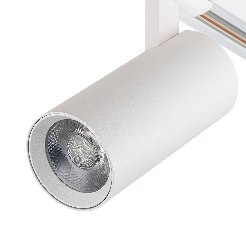 Светодиодный светильник для однофазной трековой системы 20Вт, 1600лм, 4000K, Ra>80, металл, белый матовый