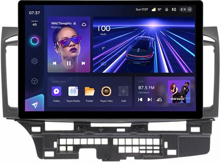 Магнитола для Mitsubishi Lancer X 2007-2016 (рамка 9) - Teyes CC3-2K монитор 13", QLED+2K, Android 10, ТОП процессор, 4G SIM-слот, CarPlay