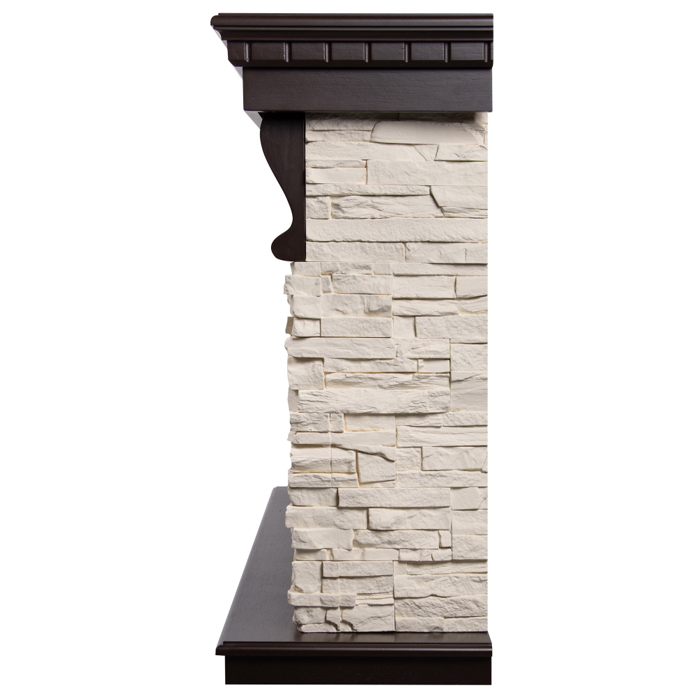 Каминокомплект: Очаг Electrolux EFP/P-3620LS, портал Michigan 42/40/36, камень молочный, шпон темный