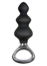 Чёрная анальная елочка с ручкой Jolie Platinum Plug Medium из силикона - 13,4 см. (Цвет: черный)