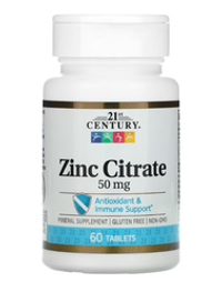 21st Century Zinc Citrate 50 mg 60 tablets | Цинк цитрат