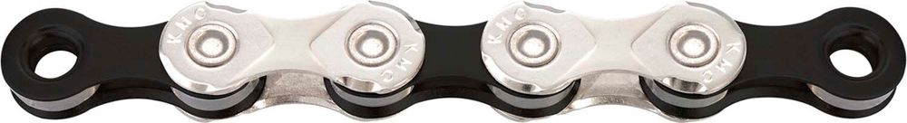 Цепь KMC X-10-1 1/2"х11/128", 116 зв, для 1х10 скор Narrow Wide шатунов, серебристая/чёрная, с замко