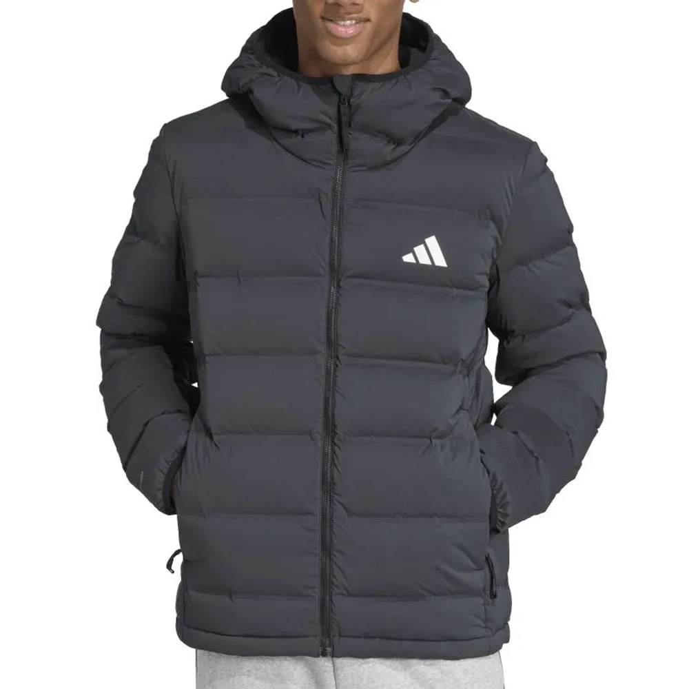 Мужская теннисная куртка Adidas Helionic Stretch Hooded Down - black